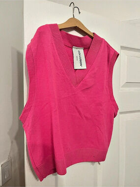 Collection Pink V-Neck Sweater Vest